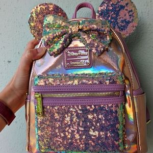 Disney Parks EARidescent Pink Loungefly 50th Anniversary Backpack